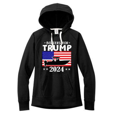 Boaters For Trump 2024 Vintage Pro Trump 2024 Election Women's Fleece Hoodie