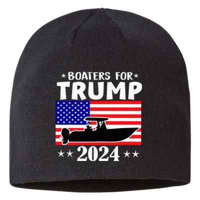 Boaters For Trump 2024 Vintage Pro Trump 2024 Election Sustainable Beanie