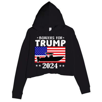 Boaters For Trump 2024 Vintage Pro Trump 2024 Election Crop Fleece Hoodie