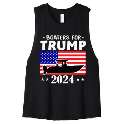 Boaters For Trump 2024 Vintage Pro Trump 2024 Election Women's Racerback Cropped Tank