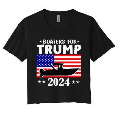 Boaters For Trump 2024 Vintage Pro Trump 2024 Election Women's Crop Top Tee