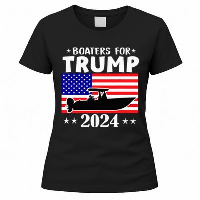 Boaters For Trump 2024 Vintage Pro Trump 2024 Election Women's T-Shirt