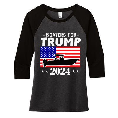 Boaters For Trump 2024 Vintage Pro Trump 2024 Election Women's Tri-Blend 3/4-Sleeve Raglan Shirt