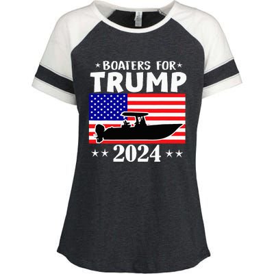 Boaters For Trump 2024 Vintage Pro Trump 2024 Election Enza Ladies Jersey Colorblock Tee