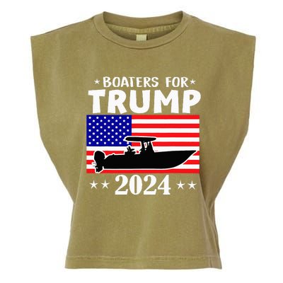 Boaters For Trump 2024 Vintage Pro Trump 2024 Election Garment-Dyed Women's Muscle Tee