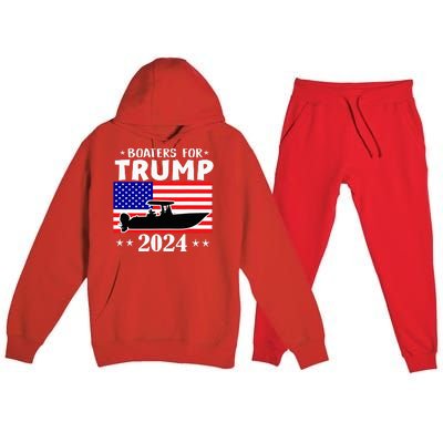 Boaters For Trump 2024 Vintage Pro Trump 2024 Election Premium Hooded Sweatsuit Set