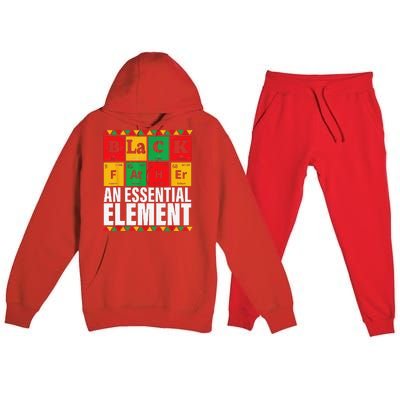 Black Father The Essential Element Fathers Day Funny Dad Premium Hooded Sweatsuit Set