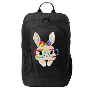 Bunny Face Tie Dye Glasses happy Easter Day City Backpack