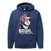 Bruh Funny Us Presidents History Performance Fleece Hoodie