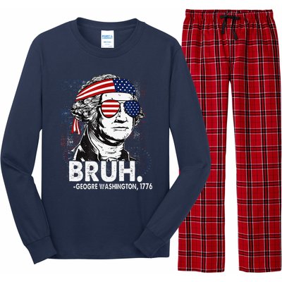 Bruh Funny Us Presidents History Long Sleeve Pajama Set