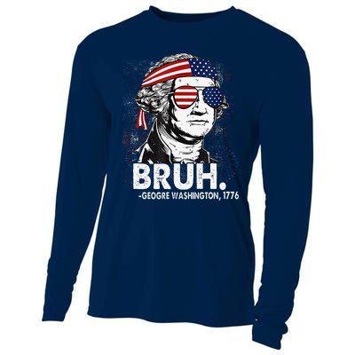 Bruh Funny Us Presidents History Cooling Performance Long Sleeve Crew