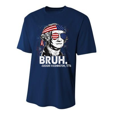 Bruh Funny Us Presidents History Performance Sprint T-Shirt