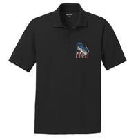 Bass Fish US American Flag Patriotic Fishing Fisherman Gift PosiCharge RacerMesh Polo