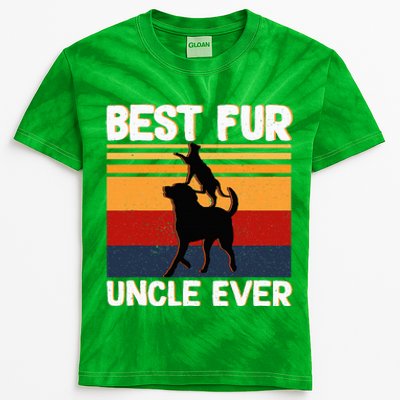 Best Fur Uncle Ever Dog And Cat Owner Kids Tie-Dye T-Shirt