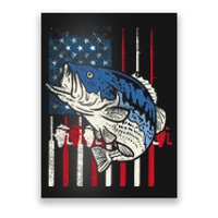 Bass Fish US American Flag Patriotic Fishing Fisherman Gift Poster