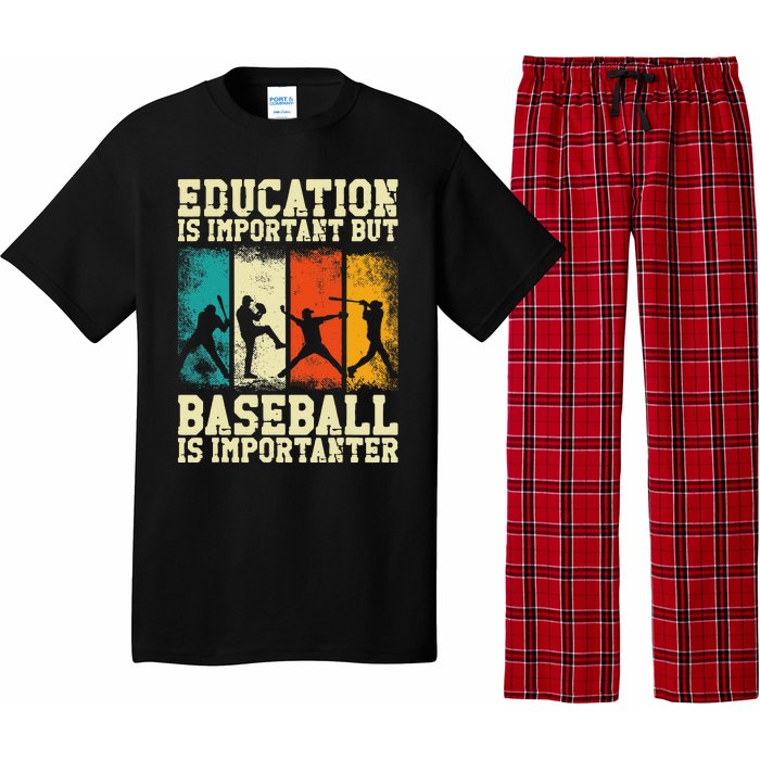 Baseball Fan Vintage Retro Education Is Important But Pajama Set