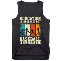 Baseball Fan Vintage Retro Education Is Important But Tank Top