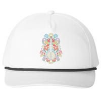 Banjo Flowers Vintage Stringed Bluegrass Folk Floral Design Snapback Five-Panel Rope Hat