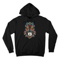 Banjo Flowers Vintage Stringed Bluegrass Folk Floral Design Tall Hoodie