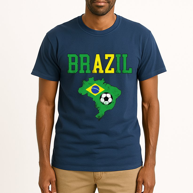 Brazil Flag Vintage Brazilian Soccer Fan Futebol Tall T-Shirt
