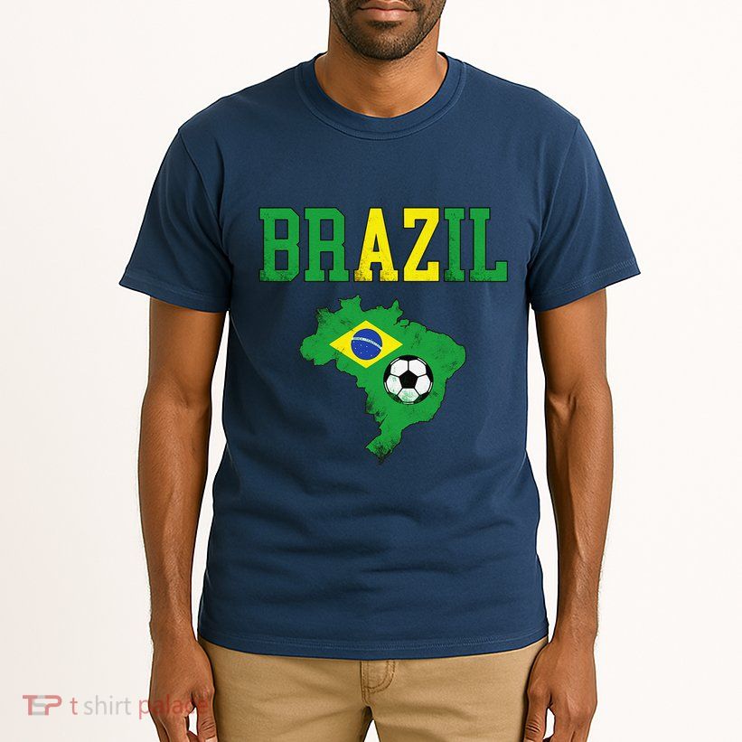 Brazil Flag Vintage Brazilian Soccer Fan Futebol Tall T-Shirt