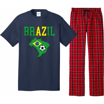 Brazil Flag Vintage Brazilian Soccer Fan Futebol Pajama Set