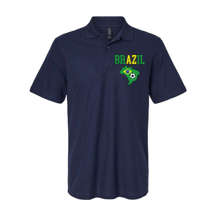 Brazil Flag Vintage Brazilian Soccer Fan Futebol Softstyle Adult Sport Polo