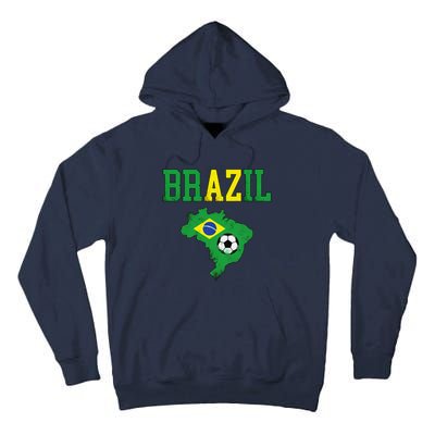 Brazil Flag Vintage Brazilian Soccer Fan Futebol Tall Hoodie