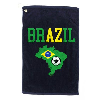 Brazil Flag Vintage Brazilian Soccer Fan Futebol Golf Towel