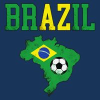 Brazil Flag Vintage Brazilian Soccer Fan Futebol Kids T-Shirt