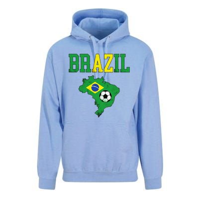 Brazil Flag Vintage Brazilian Soccer Fan Futebol Unisex Surf Hoodie