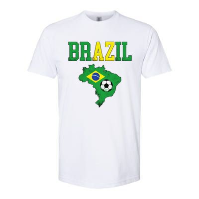 Brazil Flag Vintage Brazilian Soccer Fan Futebol Softstyle CVC T-Shirt