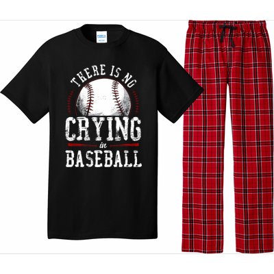 Baseball Fan Vintage There Is No Crying In Baseball Pajama Set