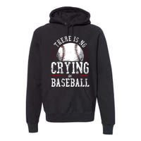 Baseball Fan Vintage There Is No Crying In Baseball Premium Hoodie