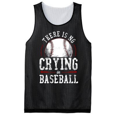 Baseball Fan Vintage There Is No Crying In Baseball Mesh Reversible Basketball Jersey Tank