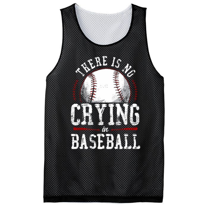 Baseball Fan Vintage There Is No Crying In Baseball Mesh Reversible Basketball Jersey Tank