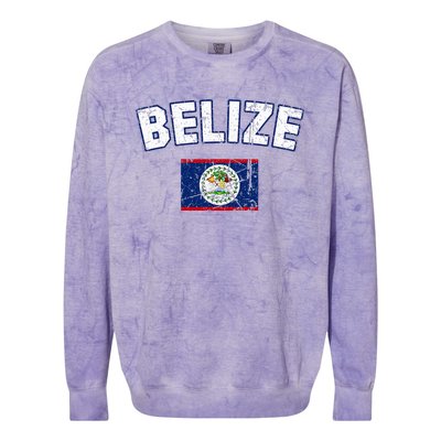 Belize Flag Vintage Belize Colorblast Crewneck Sweatshirt