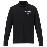 Belize Flag Vintage Belize Performance Long Sleeve Polo