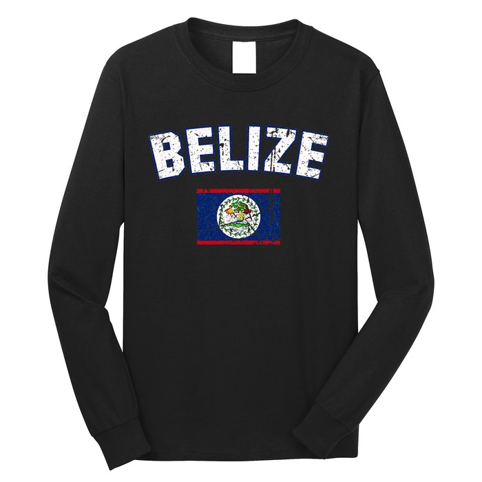 Belize Flag Vintage Belize Long Sleeve Shirt