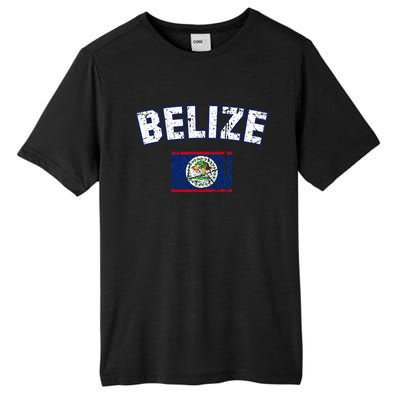 Belize Flag Vintage Belize Tall Fusion ChromaSoft Performance T-Shirt