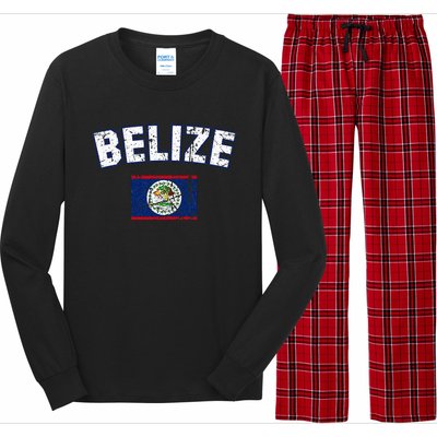 Belize Flag Vintage Belize Long Sleeve Pajama Set