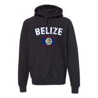 Belize Flag Vintage Belize Premium Hoodie