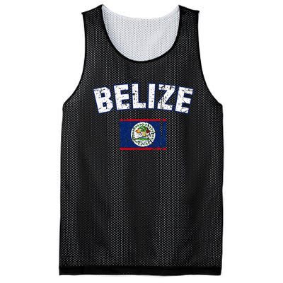 Belize Flag Vintage Belize Mesh Reversible Basketball Jersey Tank