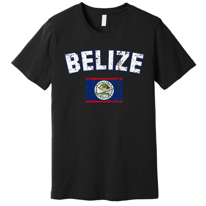 Belize Flag Vintage Belize Premium T-Shirt