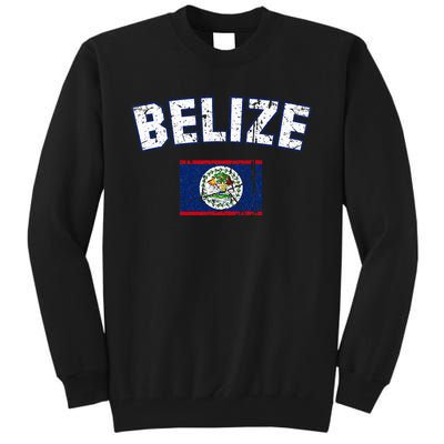 Belize Flag Vintage Belize Tall Sweatshirt