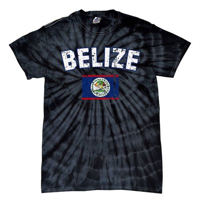 Belize Flag Vintage Belize Tie-Dye T-Shirt