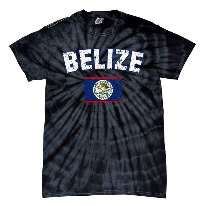 Belize Flag Vintage Belize Tie-Dye T-Shirt