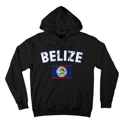 Belize Flag Vintage Belize Tall Hoodie