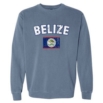 Belize Flag Vintage Belize Garment-Dyed Sweatshirt