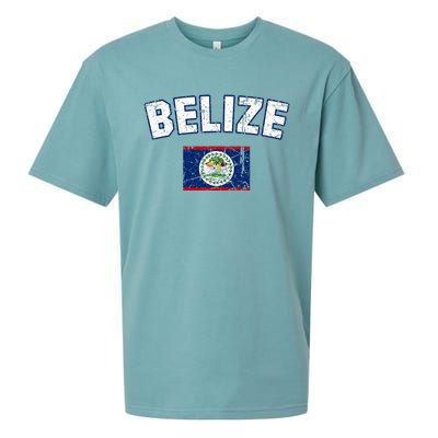 Belize Flag Vintage Belize Sueded Cloud Jersey T-Shirt